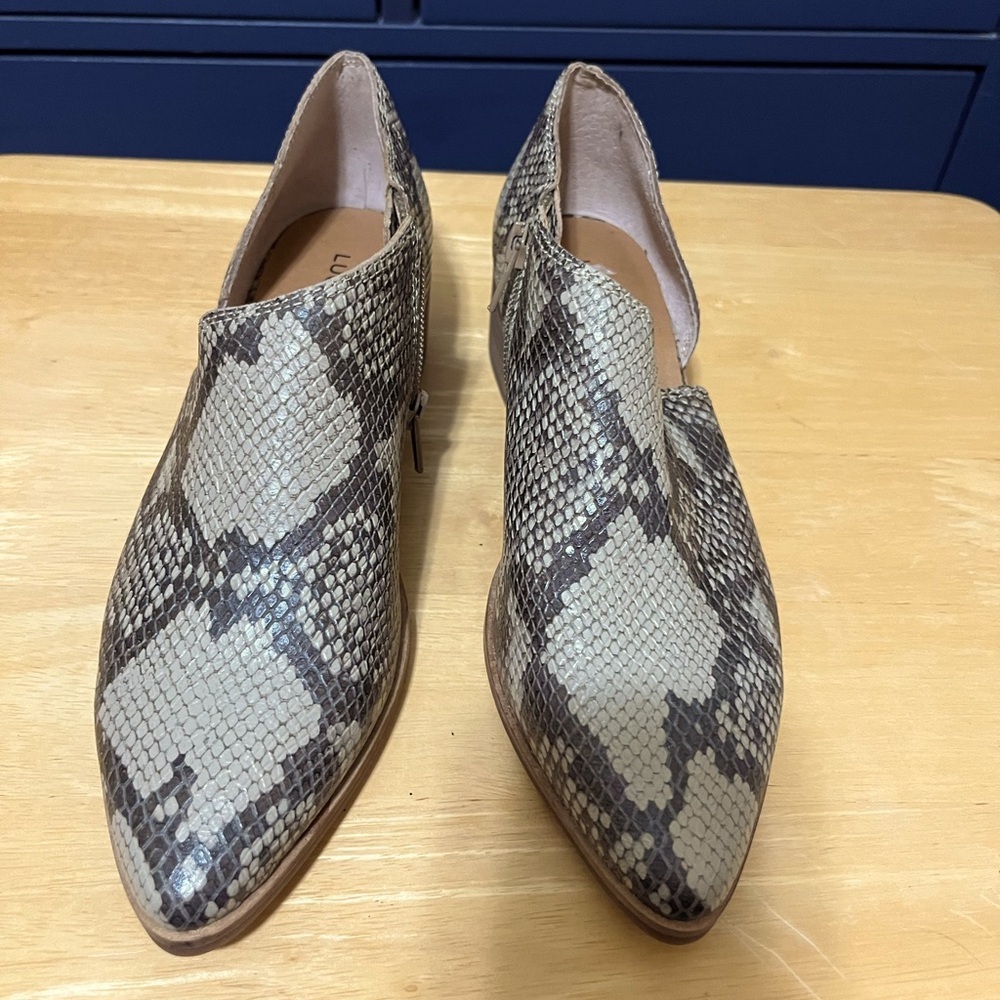 Lucky Brand 6M Brown/Tan Snakeskin Leather Bootie NWOT